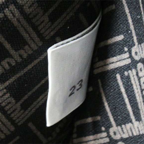 DUNHILL Boston Bag Herringbone Gray Gray PVC x Leather Authentic - Picture 4 of 11